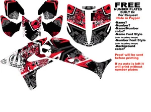 DFR SUBCULTURE GRAPHIC KIT BLACK/RED SIDES/FENDERS 04-05 HONDA TRX450R TRX 450  - Picture 1 of 3