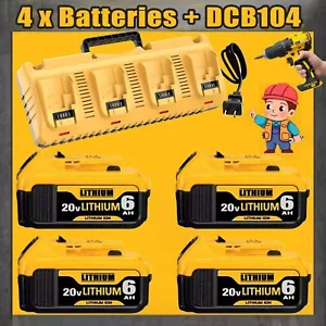 4Pack For DeWalt 20V Max Battery and DCB104 20V MAX Multi-Port Fast Charger - Picture 1 of 26