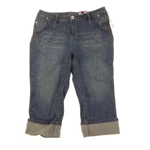 Gitano Capri Jeans Womens Plus 16W Cuffed Medium Blue Denim - Picture 1 of 11