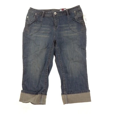 Gitano Capri Jeans Womens Plus 16W Cuffed Medium Blue Denim - Image 1 of 4