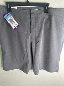 Hang Ten Shorts Men's 40 Gray Stretch Lightweight Golf Walking Flat Front - Picture 1 of 5