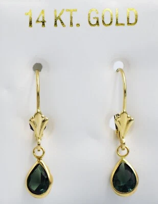 PENDIENTES COLGANTES TSAVORITA ORIGINALES 2,10 quilates oro amarillo 14k - Valoración gratuita Foto 1 de 4