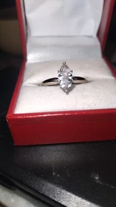 large natural marquise diamond ring 14k white gold (3,480.00 replacement value ) - Picture 1 of 13