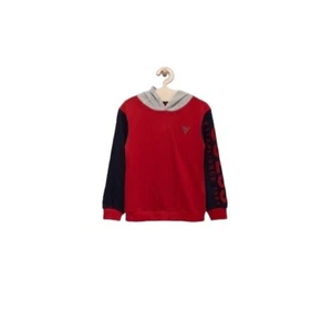 Guess Big Boys French Terry Embroidered Graphic Hoodie Red Size 12 NWT - Picture 1 of 3