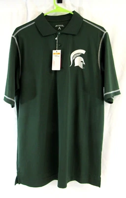 Antigua Men's Michigan State Polo Golf Shirt Embroidered Logo Green Size Medium - Image 1 of 4