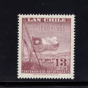 Chile 1966 Ciudad de Antofagasta Bandera y Barcos Estampillada sin montar o nunca montada Sc C270 - Imagen 1 de 1