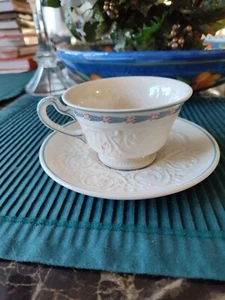 Antike Wedgewood Teetasse und Untertasse Morning Glory Muster fast 100 Jahre alt - Bild 1 von 9