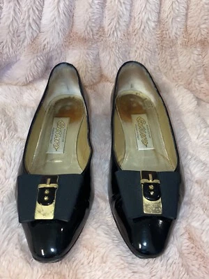 RARO-Sauro Euro 35 Hecho a Mano Italia Charol Genuino Tacón Arco/Hebilla Foto 1 de 4