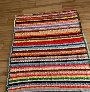 Afgan Handmade Crochet Afghan Blanket Throw Multi Color - Picture 1 of 4