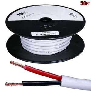 50FT 14 Gauge Car Home Audio Speaker Cable Wire Copper 2 Conductor CL2 In-Wall - Picture 1 of 3