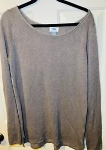 Vecchio maglione donna in maglia marrone navy manica lunga, L - Foto 1 di 3