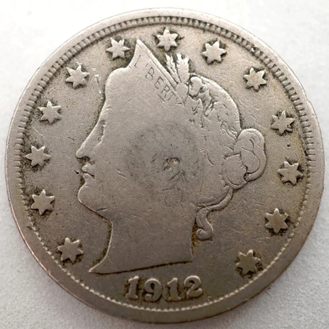 1912-D Liberty "V" Nickel - Full "LIBERTY" Cover