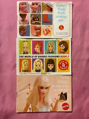 Set of 3 Vintage Fashion Booklets Talking Barbie Stacey Francie Doll Clothes Ad - Image 1 of 4