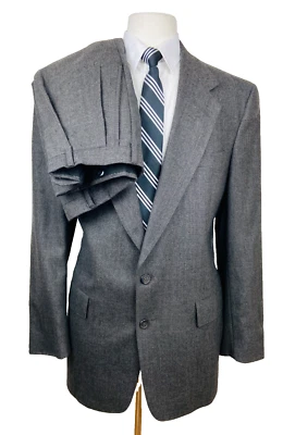 AUSTIN REED Mens 42L Gray Plaid USA Wool 2 Piece Suit With Dress Pants 36x33 - Image 1 of 4