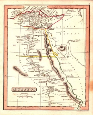 "EGYPTUS" 古董原版小规模地图 1835" — 第 1/2 张图片