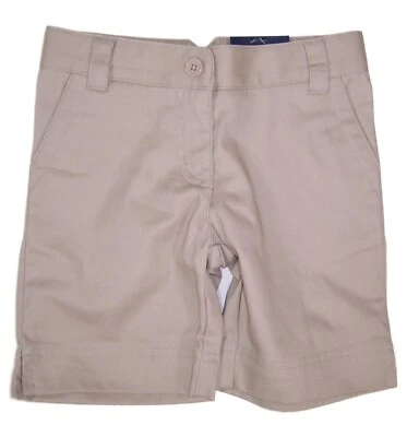 Izod Niñas Pequeñas Talla 4 Uniforme Escolar Bermudas Pantalones Cortos Nuevo con Etiquetas Ajuste Cintura Caqui Foto 1 de 4
