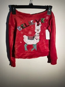 Margaux And Lexi Girls Christmas Hoodie Size 4 NWT - Picture 1 of 3