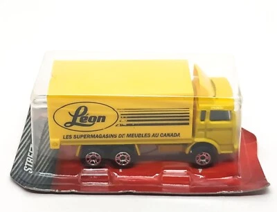 Majorette Renault J Container Truck Leon's Yellow 1/100 (3 Inches) in Package - Image 1 of 4
