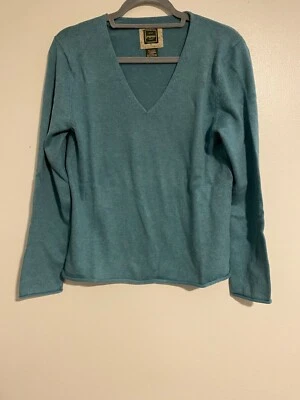 Suéter Eddie Bauer Outdoor Outfitter Mujer L Cuello en V Manga Larga Azul Top Informal Foto 1 de 4