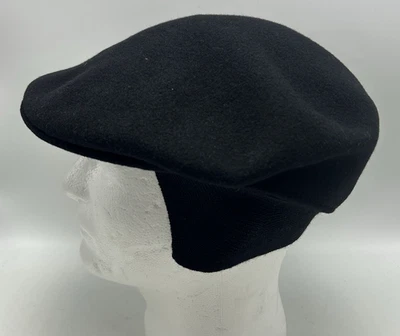 Boné chapéu Kangol masculino XL Earlap Newsboy golfe cabbie inglês preto lã quente aconchegante - Imagem 1 de 4