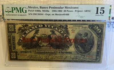 Mexico 1895-1902, 20 Pesos, Banco Peninsular Mexicano, PMG 15 Choice Fine, 28344 - Image 1 of 4