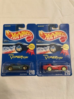 (2) Tarjeta azul vintage 1991 Hot Wheels “Dodge Viper RT/10” convertibles Foto 1 de 2