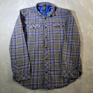 Billabong Hemd Herren 2XL grau blau kariert Flanell Knopfleiste Langarm Y2K - Bild 1 von 13