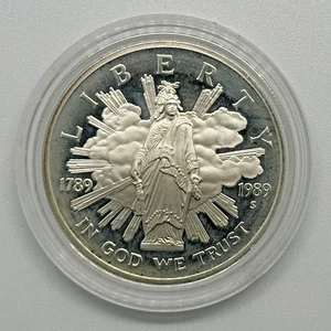 1989-S Proof Congressional Commemorative 90% Silver Dollar - Picture 1 of 2