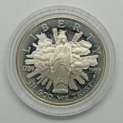 1989-S Proof Congressional Commemorative 90% Silver Dollar - Image 1 of 2