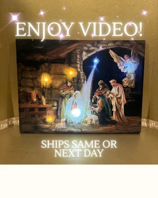 Nativity Scene Musical LED Canvas  Motion Activated  20” Light-Up Wall Art 2023 - Image 1 of 4