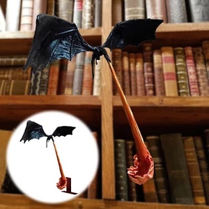 3D Wyvern Dragon Flame Book Nook Halloween Bookshelf Decor Ornament 2024 Gift - Picture 1 of 13