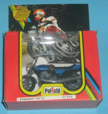 MOTO KAWASAKI 750 CC 1:24 POLISTIL GT 654 CLUB 33 DE COLECCIÓN NUEVO EN CAJA JUGUETE 1979 Foto 1 de 4