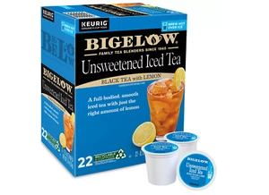 Bigelow Black Tea with Lemon Unsweetened Iced Tea 22 to 132 K cups Pick Any Size - Picture 1 of 3