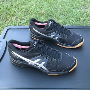 ASICS Womens 11 Volleyball Shoes Gel Upcourt B450N Black Silver