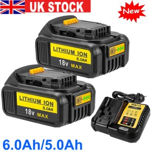 For DeWALT 18V 6.0Ah XR Li-ion Battery DCB184 DCB182 DCB200 COMBI Slide /Charger - Picture 1 of 16