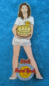 NAGOYA 3rd ANNIVERSARY SEXY STAFF BRUNETTE SERVER GIRL B'DAY Hard Rock Cafe PIN - Picture 1 of 1