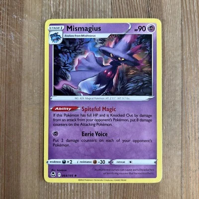 POKEMON Card - Mismagius 064/195 - Rare - Silver Tempest - NM - Image 1 of 2