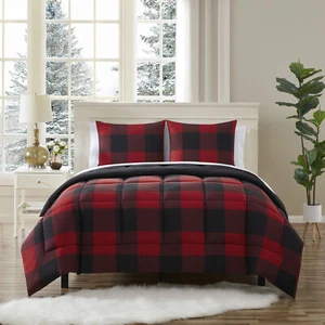 7 Piece Buffalo Plaid Check Bed in a Bag Comforter and Sheet Set - Picture 1 of 16