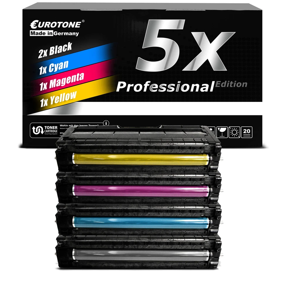 5x PRO Toner f�r Ricoh Aficio SP C-221-n SP C-220-s SP C-240-sf SP C-220-n - Immagine 1 di 4