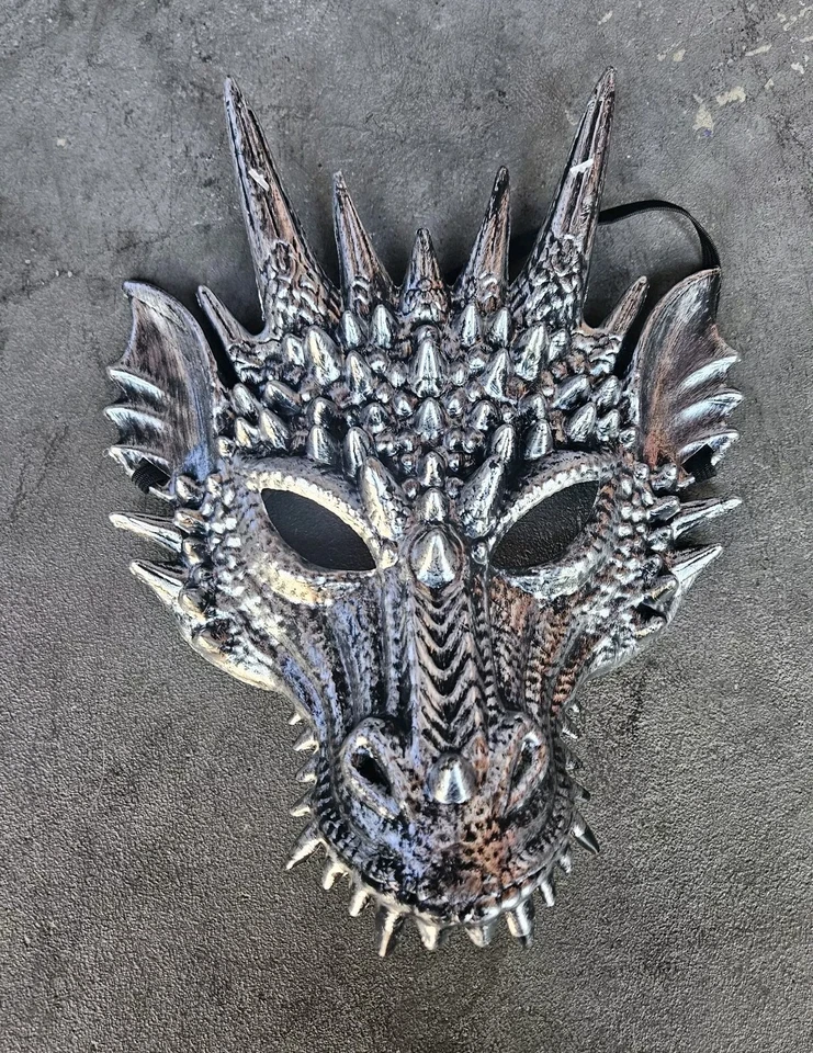 Серебряная вакуумная маска скелет череп пластиковая маска для Хэллоуина - Изображение 1 из 4