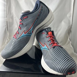Mizuno Mens Wave Rebellion Ink Blue Ath. Running Sneakers Trainers New Sz. 14 - Picture 1 of 8