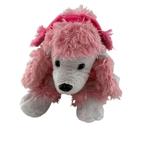 Plush Pink & White Poodle Dog Stuffed Animal Toy 12" Soft Furry Cute puppy a - Picture 1 of 9