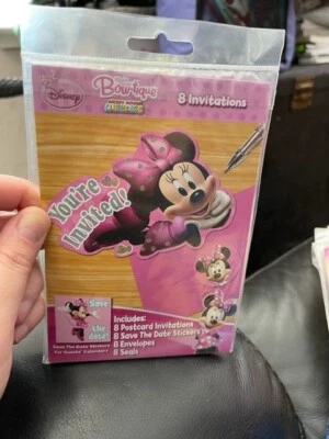 Minnie Mouse Pink Post Card Invitations Invites Party Decoration Supply  8ct New - Image 1 of 2