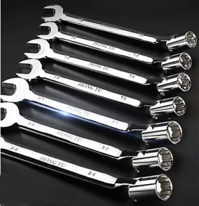 Herramienta de reparación manual llave de cabeza flexible de 12 puntos llave métrica de extremo abierto - Imagen 1 de 12