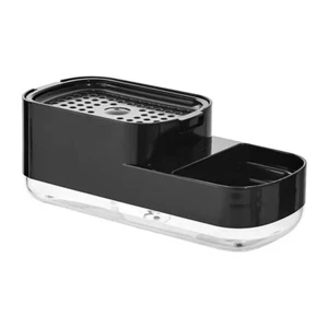 Küche Flüssigseifenpumpe Spender ABS Schwammhalter mit Schwamm - schwarz - Bild 1 von 5