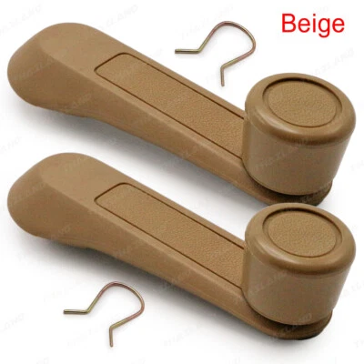 For Isuzu TFR KB KBZ Pickup 1981 95 Pair Beige Windows Crank Handle - Image 1 of 4