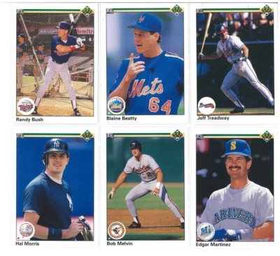 UPPER DECK 1990 Baseball Card Lot 12 Cards Near Mint Collection Different Teams  - Image 1 of 4