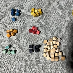 Vintage Finance Parker Brothers 1958 Board Game - extra Wood houses + Dice only - Picture 1 of 4