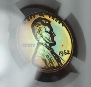 1962 Proof Penny 1C Lincoln Memorial Cent NGC PR67BN Rainbow Toned Stunning - Picture 1 of 7
