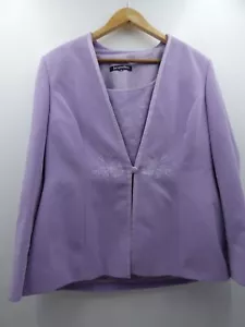 Ladies Jacques Vert purple 2 piece sleeveless top and formal jacket size 14 - Picture 1 of 4